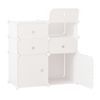 Armario Modular De Plástico Homcom 75x37x73 Cm Blanco