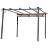 Outsunny Pérgola De Aluminio Gazebo Cenador 3x3m Para Jardín Patio O Terraza Con Techo Retráctil Tela Poliéster Resistente A Agua Y Uv