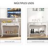 Mesa Consola Salón De Mdf Madera De Pino Homcom 100x33x75 Cm - Blanco