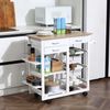 Carrito De Cocina De Mdf Madera De Pino Homcom 92x37x82 Cm - Blanco