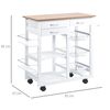 Carrito De Cocina De Mdf Madera De Pino Homcom 92x37x82 Cm - Blanco