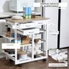 Carrito De Cocina De Mdf Madera De Pino Homcom 92x37x82 Cm - Blanco