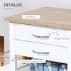 Carrito De Cocina De Mdf Madera De Pino Homcom 92x37x82 Cm - Blanco