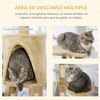 Árbol De Gato De Melamina Madera Felpa Sisal 55x30x95cm-pawhut.marrón