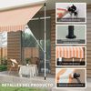 Toldo Manual De Metal Poliéster 300x150x280 Cm-outsunny. Naranja