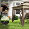 Carpa Plegable De Metal Poliéster 3x3x2,7 M - Outsunny. Marrón