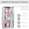 Armario De Medicinas De Acero Inoxidable Vidrio Templado Homcom-plata