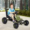 Go Kart Coche De Pedales Con Asiento Ajustable Negro Y Verde Homcom