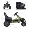 Go Kart Coche De Pedales Con Asiento Ajustable Negro Y Verde Homcom