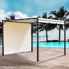 Pérgola Con Techo De Acero Tela De Poliéster 295x295x226 Cm - Crema