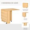 Mesa De Comedor Plegable De Melamina Homcom 140x80x74 Cm - Natural