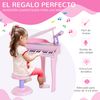 Piano Infantil Electrónico Rosa Homcom