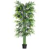 Bambú Artificial Cañas Naturales De Pe Cemento Outsunny 180cm - Verde