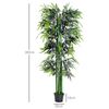 Bambú Artificial Cañas Naturales De Pe Cemento Outsunny 180cm - Verde