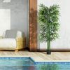 Bambú Artificial Cañas Naturales De Pe Cemento Outsunny 180cm - Verde