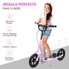 Patinete Scooter Con Ruedas Grande Rosa Homcom