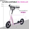 Patinete Scooter Con Ruedas Grande Rosa Homcom