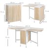 Mesa De Comedor Plegable De Mdf Metal Homcom 169x60x75 Cm - Roble