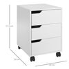 Armario Archivador Móvil De Mdf Metal Homcom 40x50x57,5 Cm - Blanco