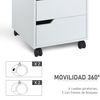 Armario Archivador Móvil De Mdf Metal Homcom 40x50x57,5 Cm - Blanco