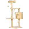 Árbol Para Gatos De Aglomerado Sisal 40x40x114 Cm - Pawhut. Beige