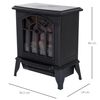 Chimenea Eléctrica Pie De Metal Vidrio Templado Homcom 36,5x24x46 Cm