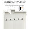 Perchero Con Banco Pasillo De Mdf Homcom 96x34x179,7cm - Crema