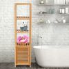 Estantería Para Baño 4 Niveles De Bambú Homcom 36x33x140 Cm - Natural