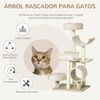 Árbol Para Gatos De Aglomerado Sisal 50x40x105cm - Pawhut. Beige