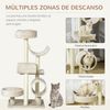 Árbol Para Gatos De Aglomerado Sisal 50x40x105cm - Pawhut. Beige