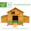 Gallinero Grande De Madera De Abeto 150x100x96,5 Cm - Pawhut.amarillo