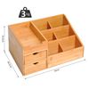 Organizador De Escritorio De Bambú Homcom 33x20,5x15,5 Cm - Natural