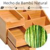 Organizador De Escritorio De Bambú Homcom 33x20,5x15,5 Cm - Natural