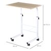 Mesa Auxiliar Con Ruedas De Melamina Metal Homcom 60x40x78 Cm-blanco