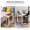 Mesa Auxiliar Con Ruedas De Melamina Metal Homcom 60x40x78 Cm-blanco