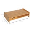 Monitor Soporte Elevador De Bambú Homcom 49x25,5x11,5 Cm - Natural