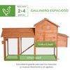 Gallinero Exterior De Madera De Abeto Metal 210x90x130 Cm - Pawhut