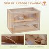 Jaula Para Hámster De Madera De Abeto 60x35x42 Cm - Pawhut. Natural