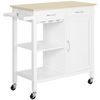 Carro De Cocina De Mdf Madera De Pino Homcom 89x40x84 Cm - Blanco