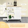 Carro De Cocina De Mdf Madera De Pino Homcom 89x40x84 Cm - Blanco