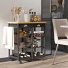 Carro De Cocina De Mdf Madera De Pino Homcom 74x37x76 Cm-negro