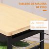 Carro De Cocina De Mdf Madera De Pino Homcom 74x37x76 Cm-negro