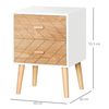 Mesita De Noche De Mdf Madera Maciza Pino Homcom 40x30x55,5 Cm-blanco