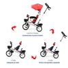 Triciclo Bebé 1-5 Años Con Asiento Giratorio Y Capota Gris Homcom con  Ofertas en Carrefour