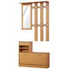 Conjunto De Muebles De Entrada De Melamina Homcom 90x10x102 Cm-nogal