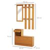 Conjunto De Muebles De Entrada De Melamina Homcom 90x22x116 Cm-nogal