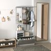 Conjunto De Muebles De Entrada De Melamina Homcom 90x22x116 Cm - Gris