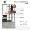 Conjunto De Muebles De Entrada De Melamina Homcom 90x22x116 Cm - Gris