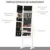 Espejo Joyero Pie Con Luces De Mdf Vidrio Homcom 36x30x136 Cm-blanco