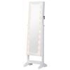 Joyero De Pie Con Espejo De Mdf Vidrio Homcom 40x37x146 Cm - Blanco